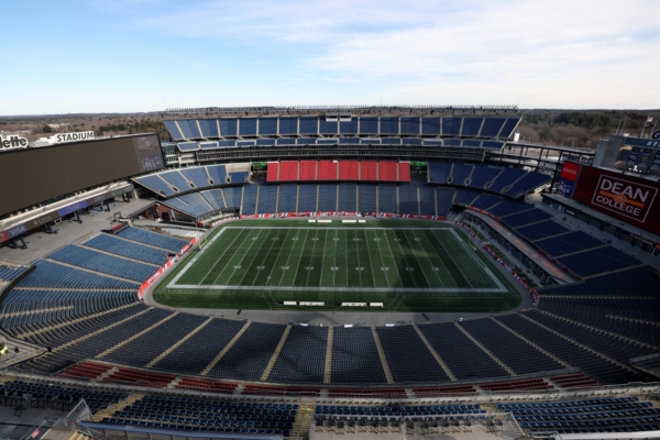 FOXBOROUGH, MASSACHUSETTS - DECEMBER 08: A general view of the stadium at Gillette Stadium on December 08, 2025 in Foxborough, Massachusetts.